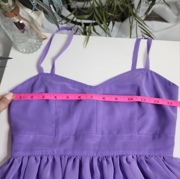 🔥Purple Ruched Spaghetti Strap Sundress - Picture 9 of 10